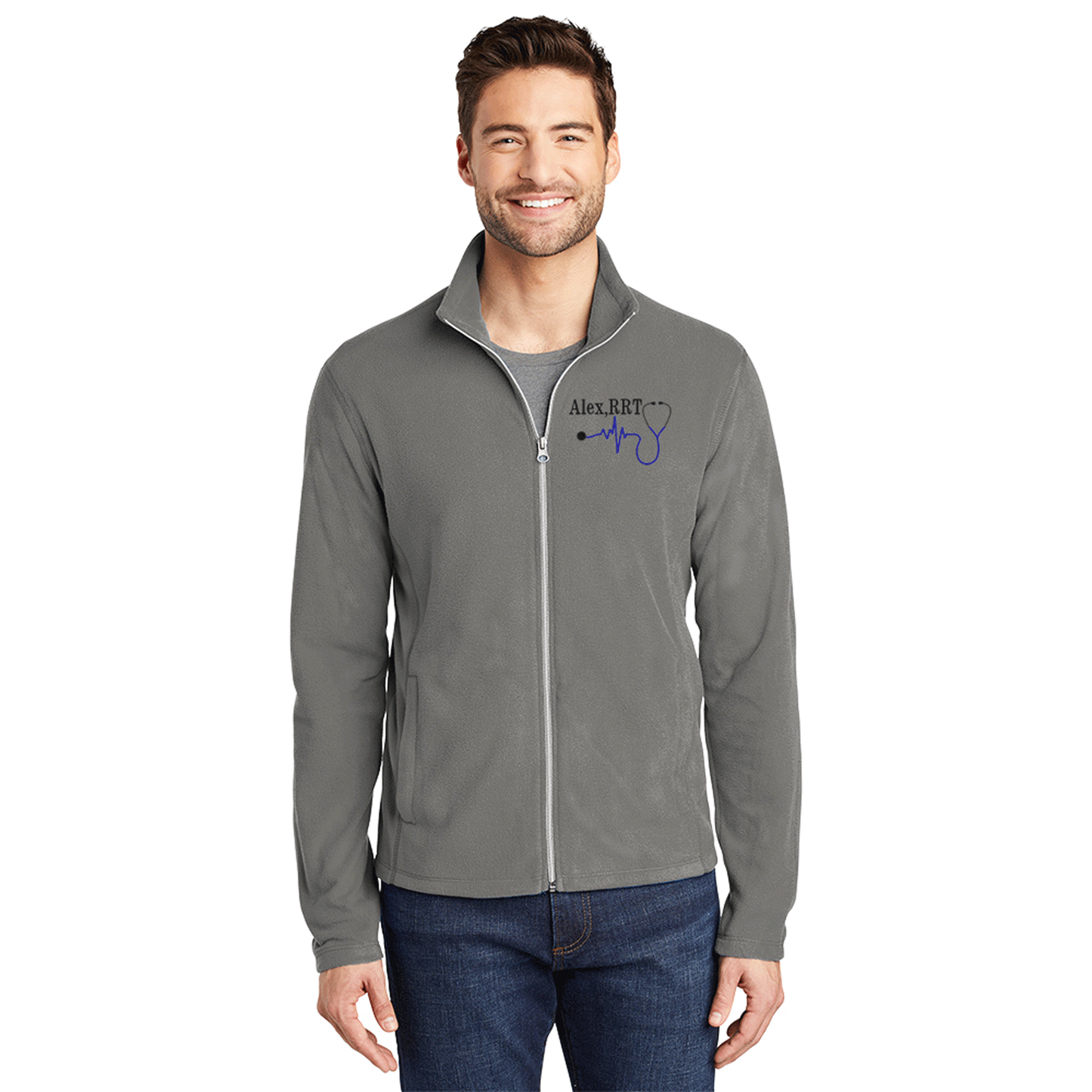 Men's Medical Lightweight Fleece Full Zip Jacket