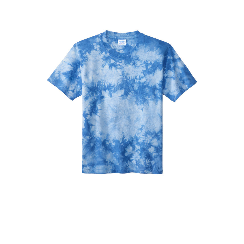 sky blue youth crystal tie-dye tee