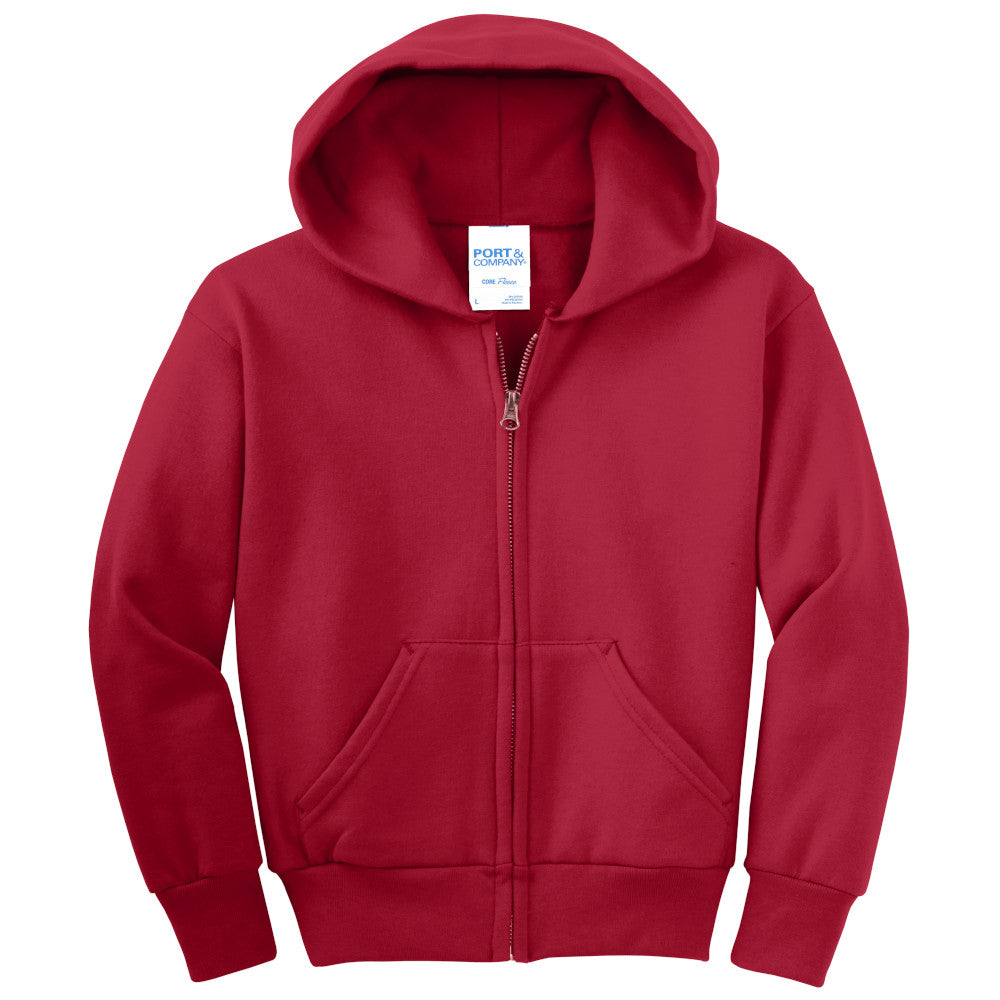 red full zip sweatshirt jacket