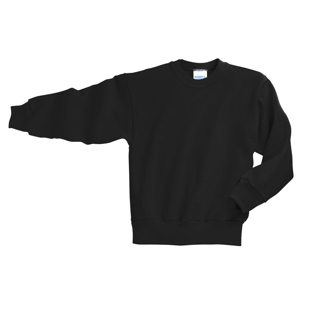 jet black youth crewneck sweatshirt
