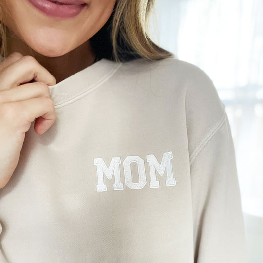 MOM Varsity Block Crewneck Sweatshirt