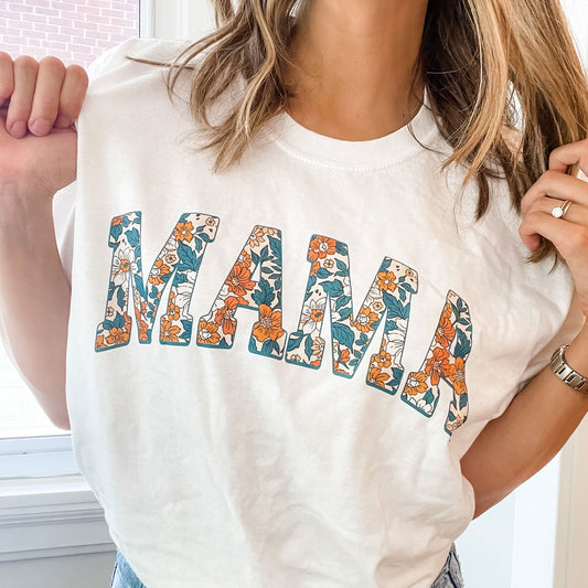 Multi-Floral Print MAMA T-Shirt