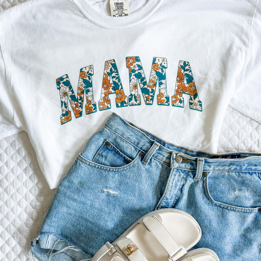 Multi-Floral Print MAMA T-Shirt