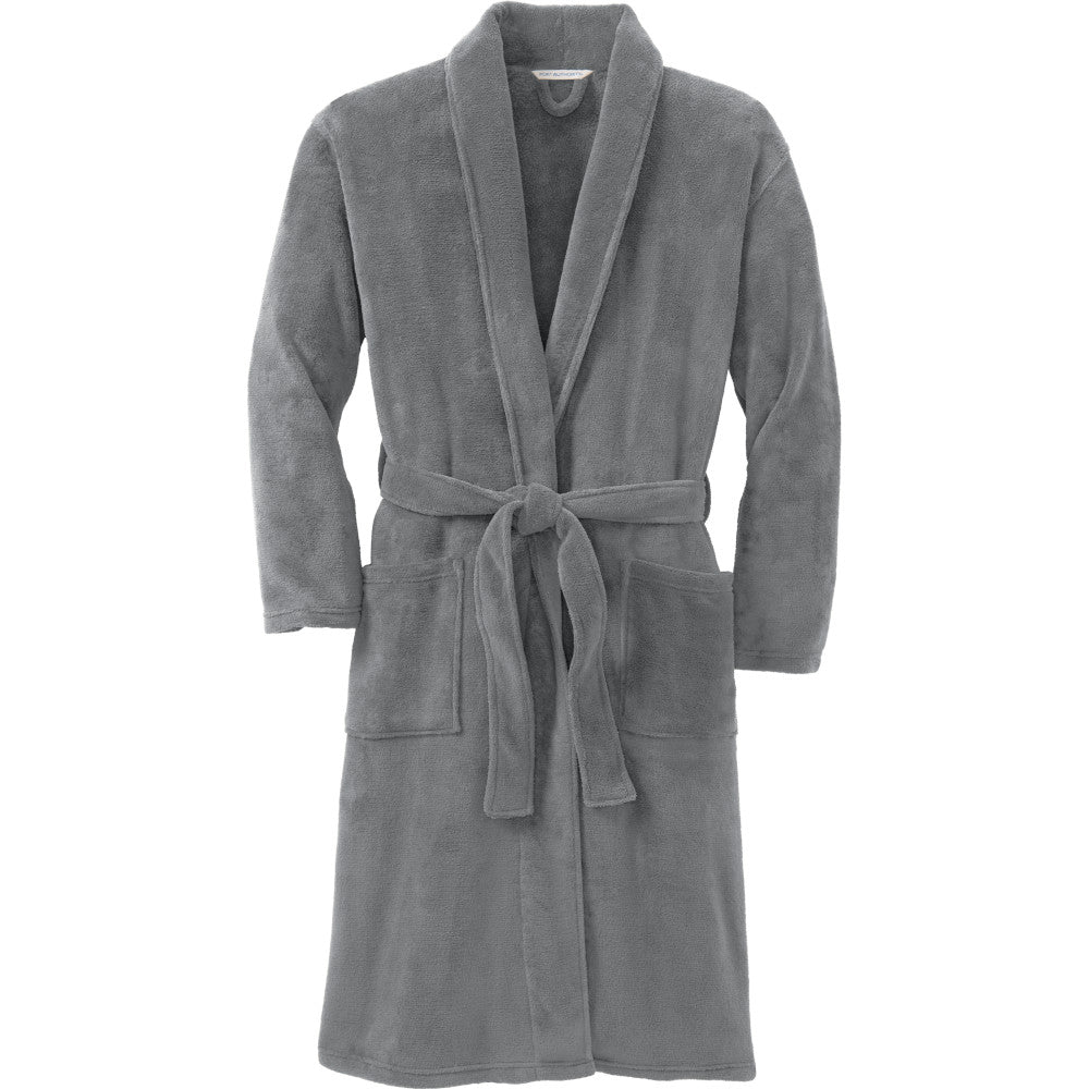 deep smoke plush robe