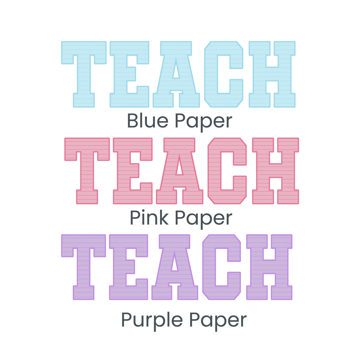 Comfort Tee | TEACH | Pattern Fill Letters