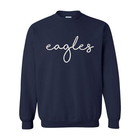 Blessed Sacrament Eagles Shorelines Script Embroidered Crewneck Sweatshirt