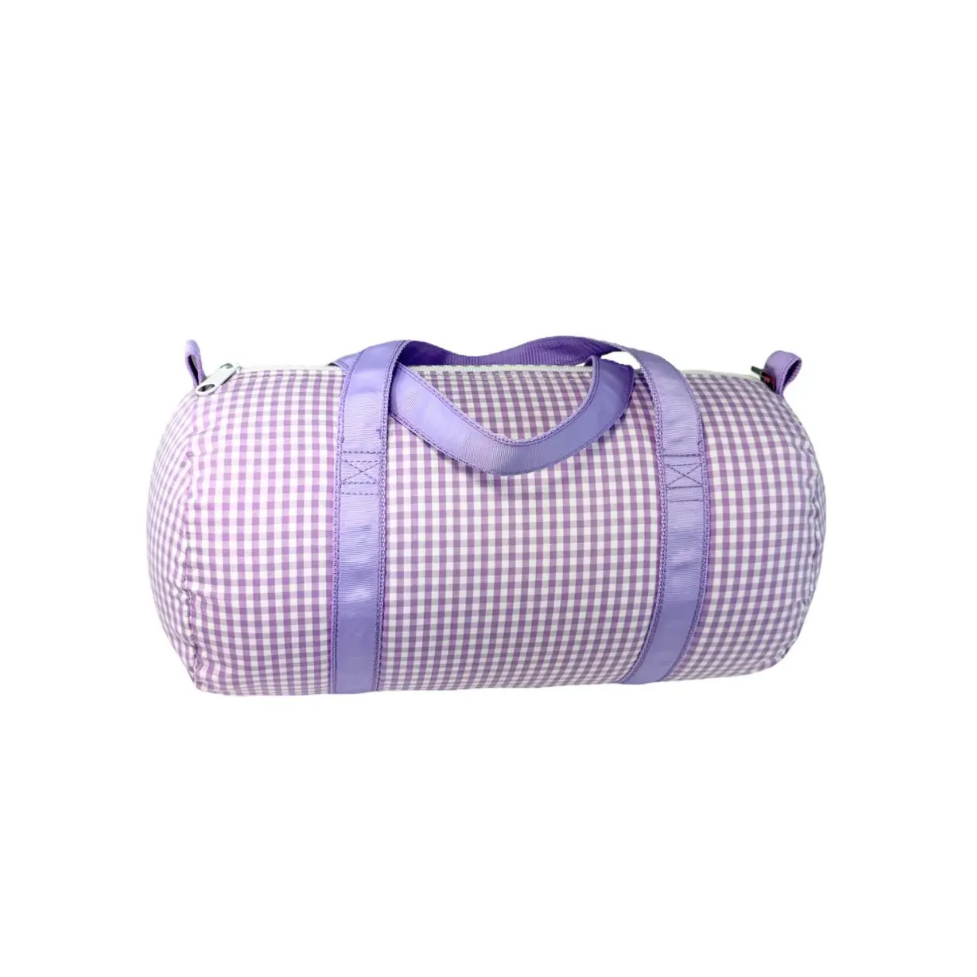 lilac mini gingham duffle