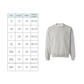 Gray sweatshirt with size chart on a white background