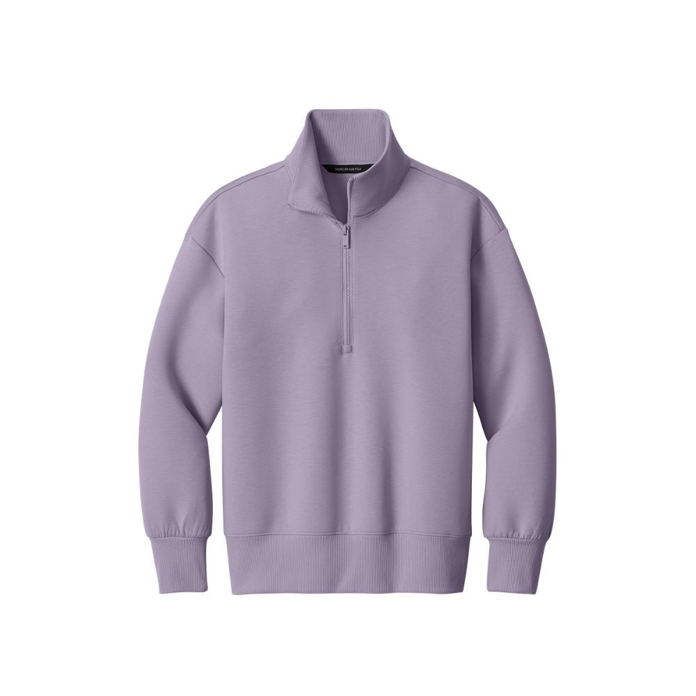 purple ash quarter-zip sweatshirt on a white background