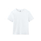 A plain white short-sleeve crewneck t-shirt displayed flat against a solid white background.