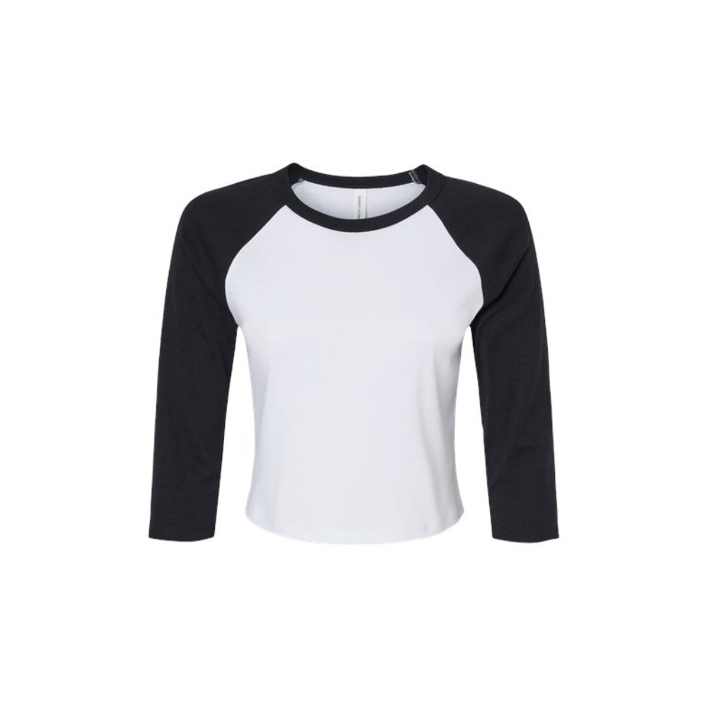 Custom Athletic Block Women's Cropped Raglan Tee