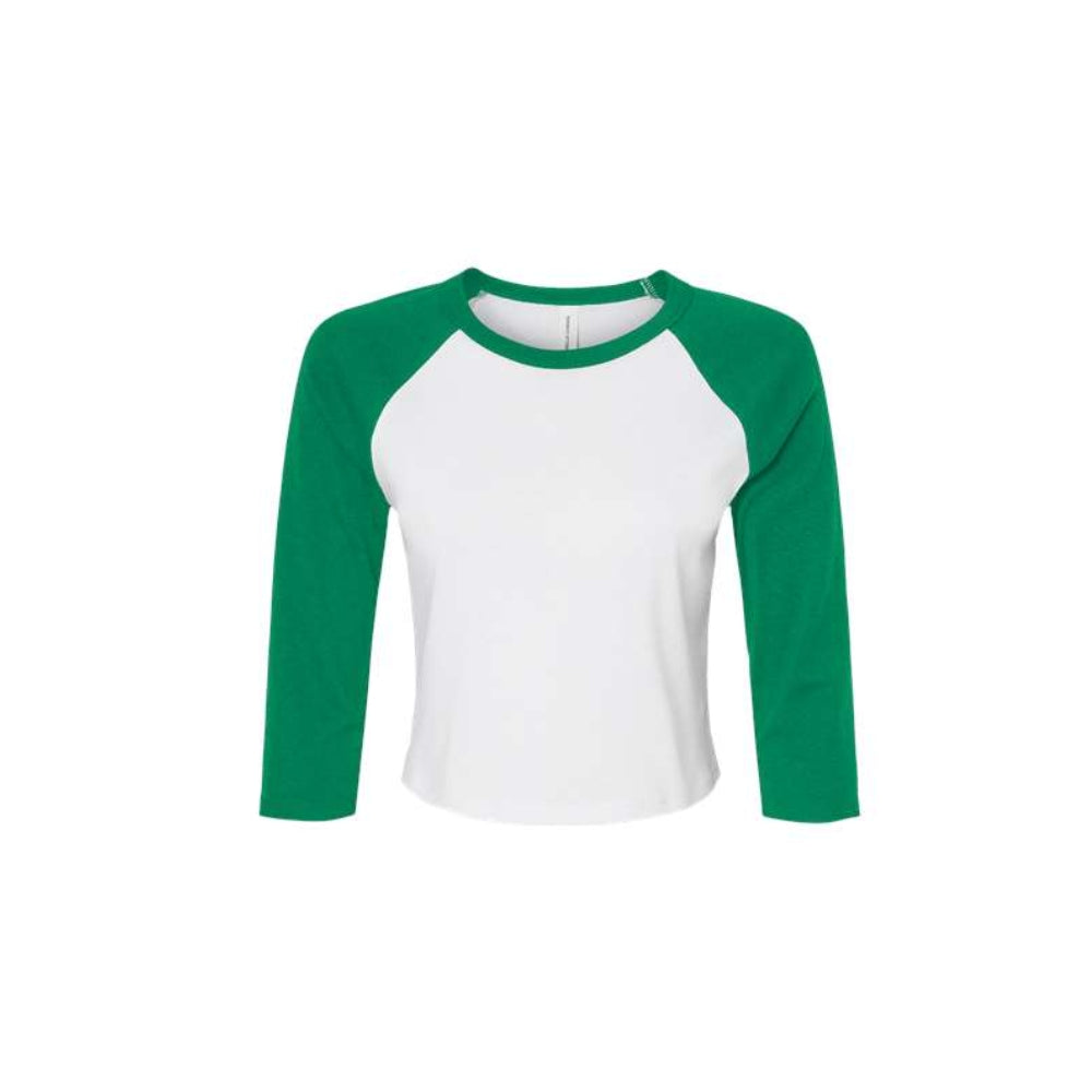 Custom Athletic Block Women's Cropped Raglan Tee