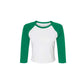 Custom Athletic Block Women's Cropped Raglan Tee
