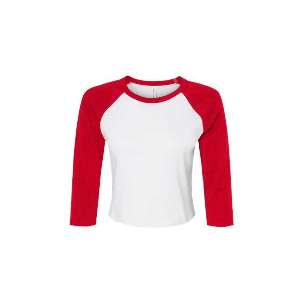 Custom Athletic Block Women's Cropped Raglan Tee