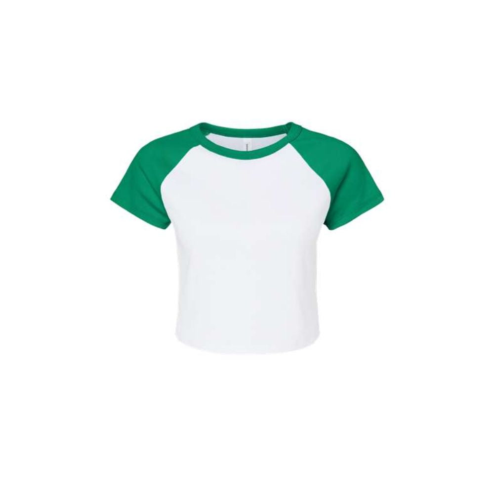 Custom Athletic Block Women's Cropped Raglan Tee