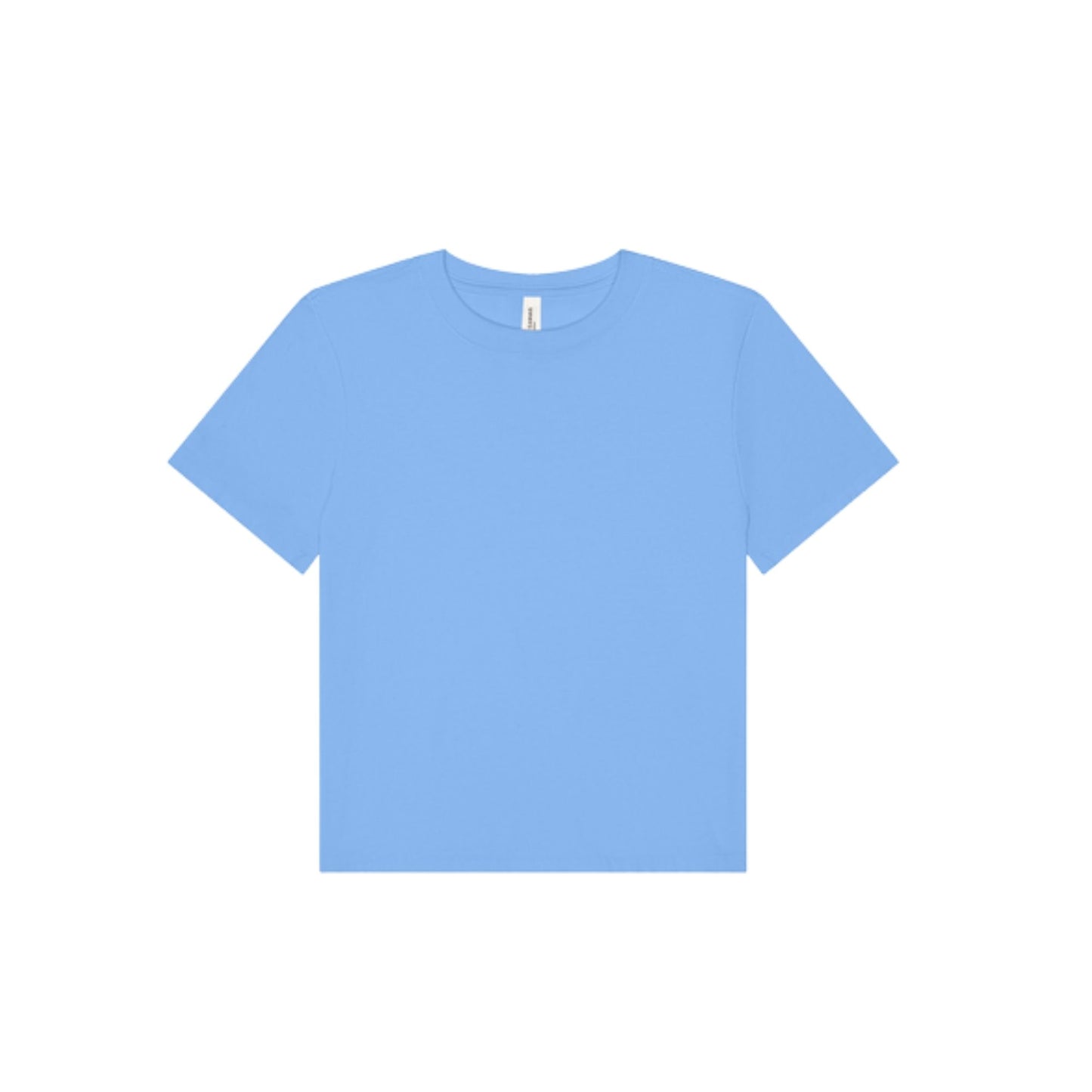 A carolina blue short-sleeve crewneck t-shirt displayed flat against a solid white background.