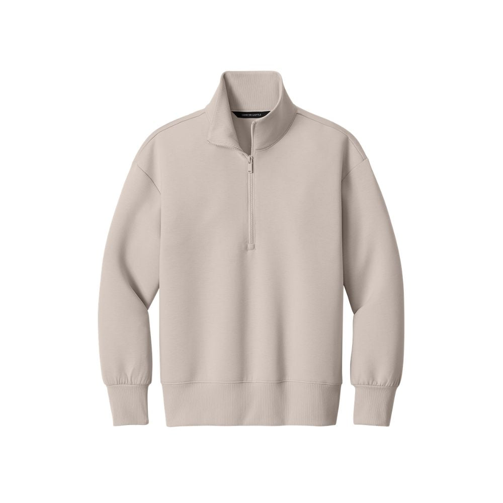 warm quartz half-zip sweatshirt on a white background
