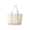 Natural tote bag with safari trim on a white background