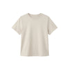 A plain short-sleeve crewneck t-shirt in a neutral dust color displayed against a solid white background.