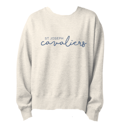 Ladies St. Joseph Cavaliers Script Embroidered Boxy Pullover | SJSE6