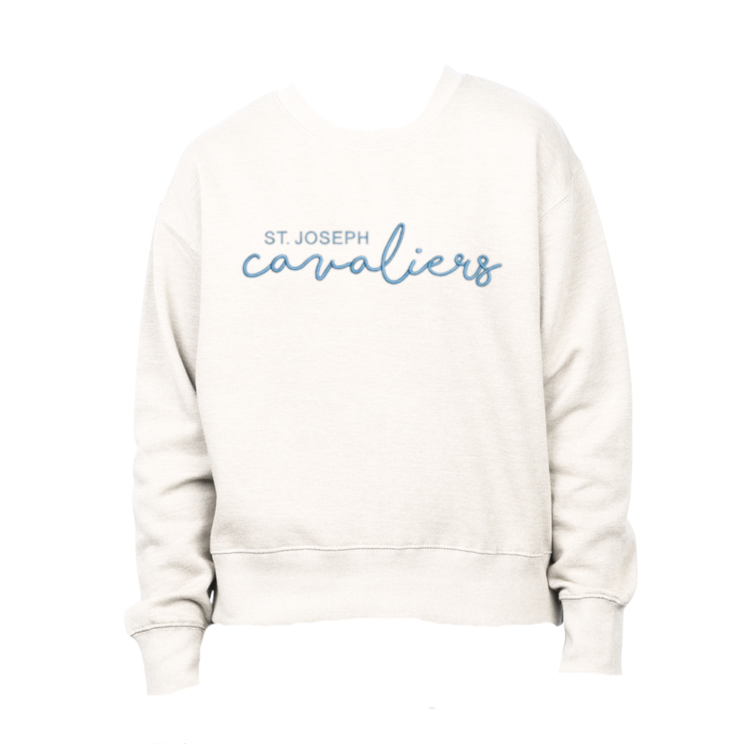 Ladies St. Joseph Cavaliers Script Embroidered Boxy Pullover | SJSE6