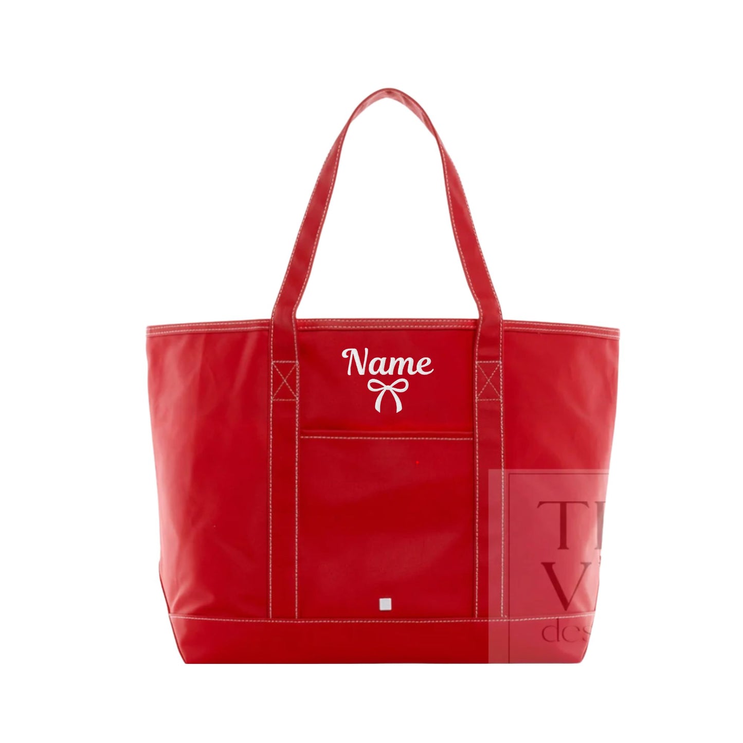 Custom St. Jude Bow Coated Canvas Maxi Tote | EMB SJ CUSTOM | St. Jude School