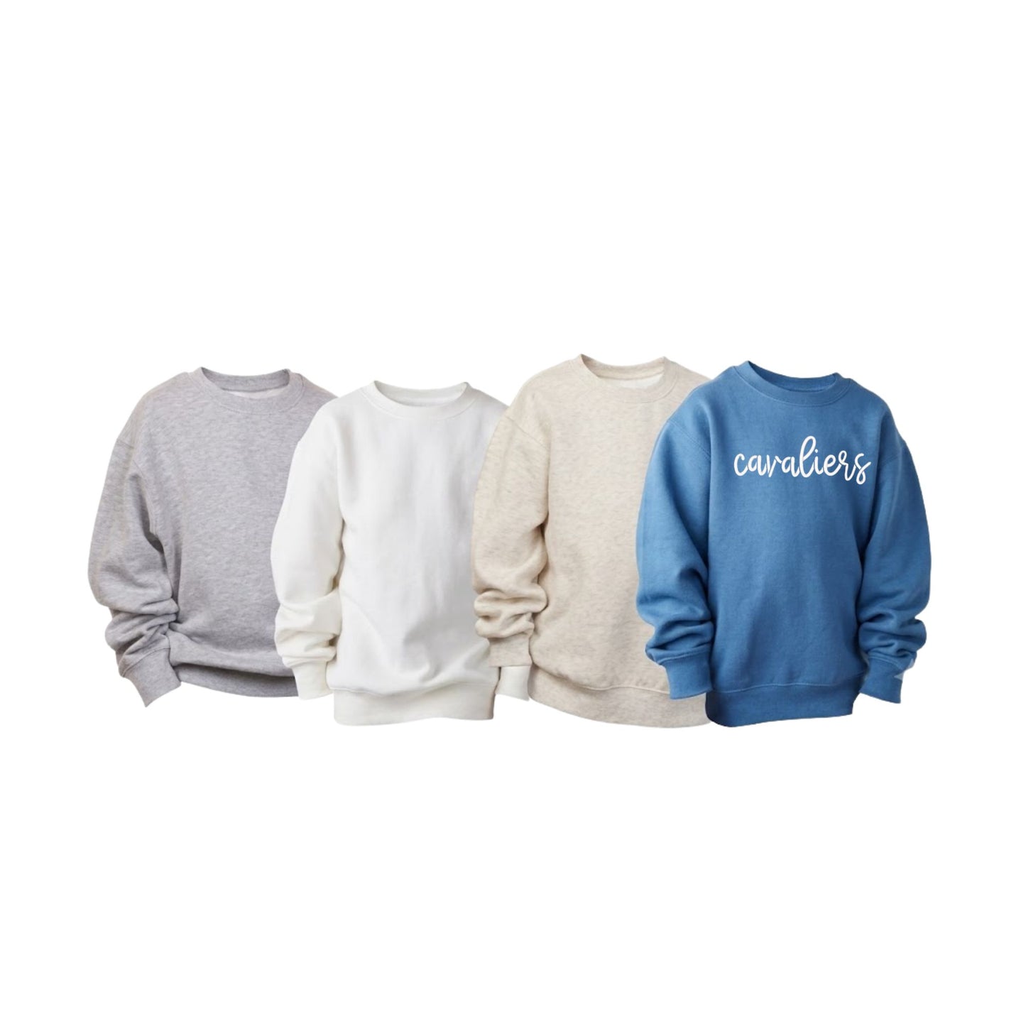 Youth Oversized Crew with Cavaliers Puff Script Embroidery | SJS EPS1