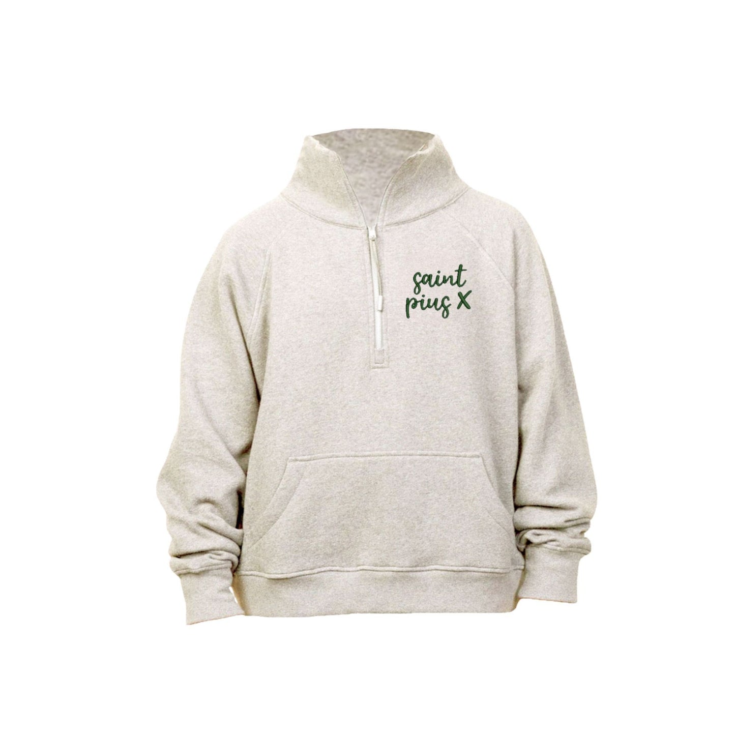 Embroidered  St. Pius X Script Women's Boxy Quarter Zip |  SPX EK