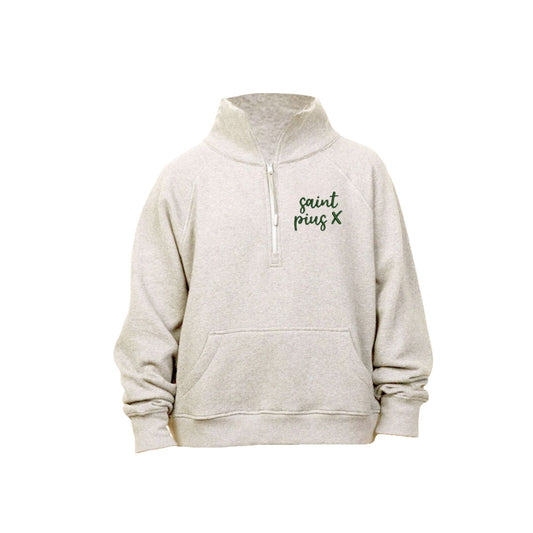 Embroidered  St. Pius X Script Women's Boxy Quarter Zip |  SPX EK