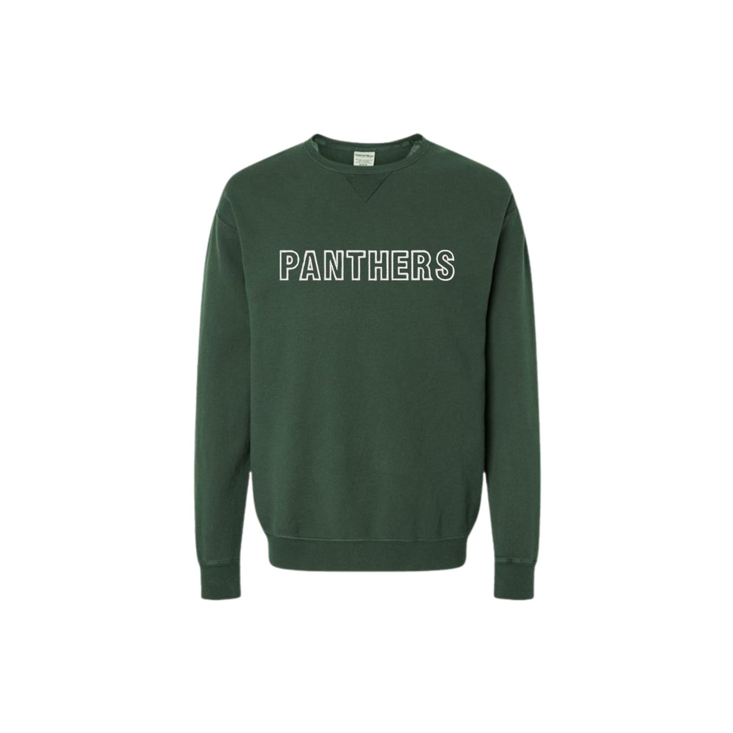 Embroidered Stitched Block Panthers Unisex Garment-Dyed Crewneck Pullover | SPX EG