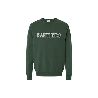 Embroidered Stitched Block Panthers Unisex Garment-Dyed Crewneck Pullover | SPX EG