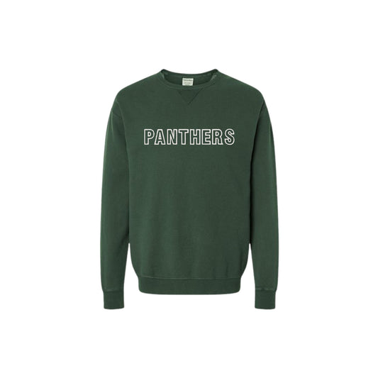 Embroidered Stitched Block Panthers Unisex Garment-Dyed Crewneck Pullover | SPX EG