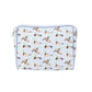 Pouch with duck pattern on a light blue background
