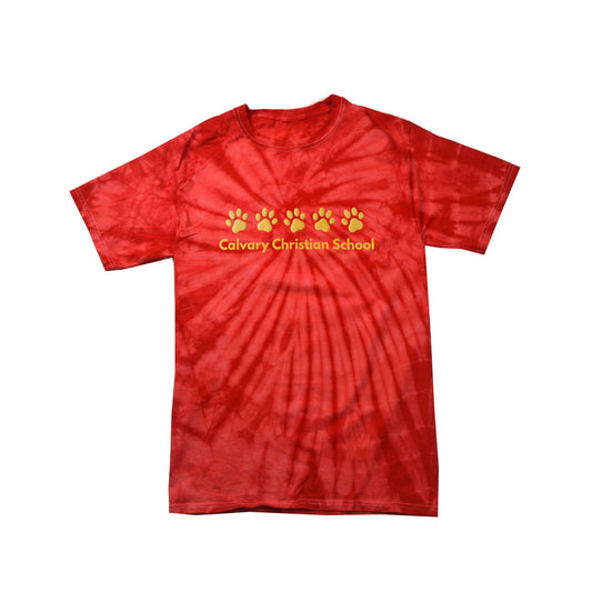 Calvary Christian School 3D Puff Print Tie Dye  T-Shirt  | Adult and Youth Fit | CCS_BS26_PUFF1