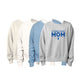 Three sweatshirts in different colors with 'St. Joseph School Mom' text on a white background