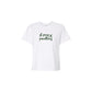 White t-shirt with 'st pius x panthers' text on a white background