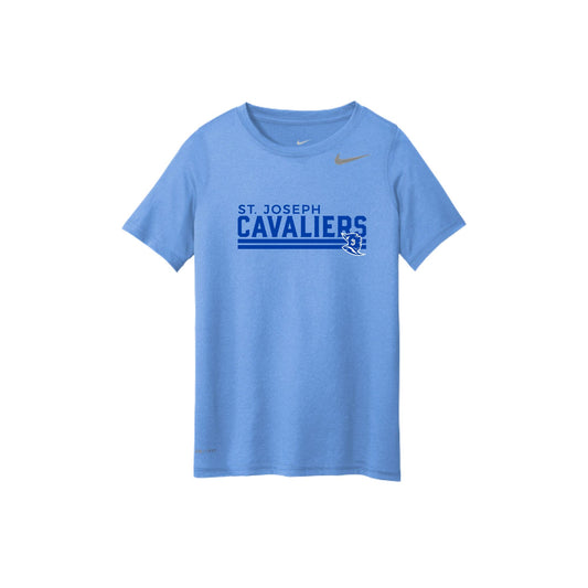 Blue t-shirt with 'St. Joseph Cavaliers' text on a white background