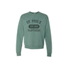 Green sweatshirt with 'St. Pius X Panthers' text on a white background