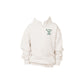 Bleached linen youth quarter zip with st. piux x embroidered logo on the left chest in hunter green thread 