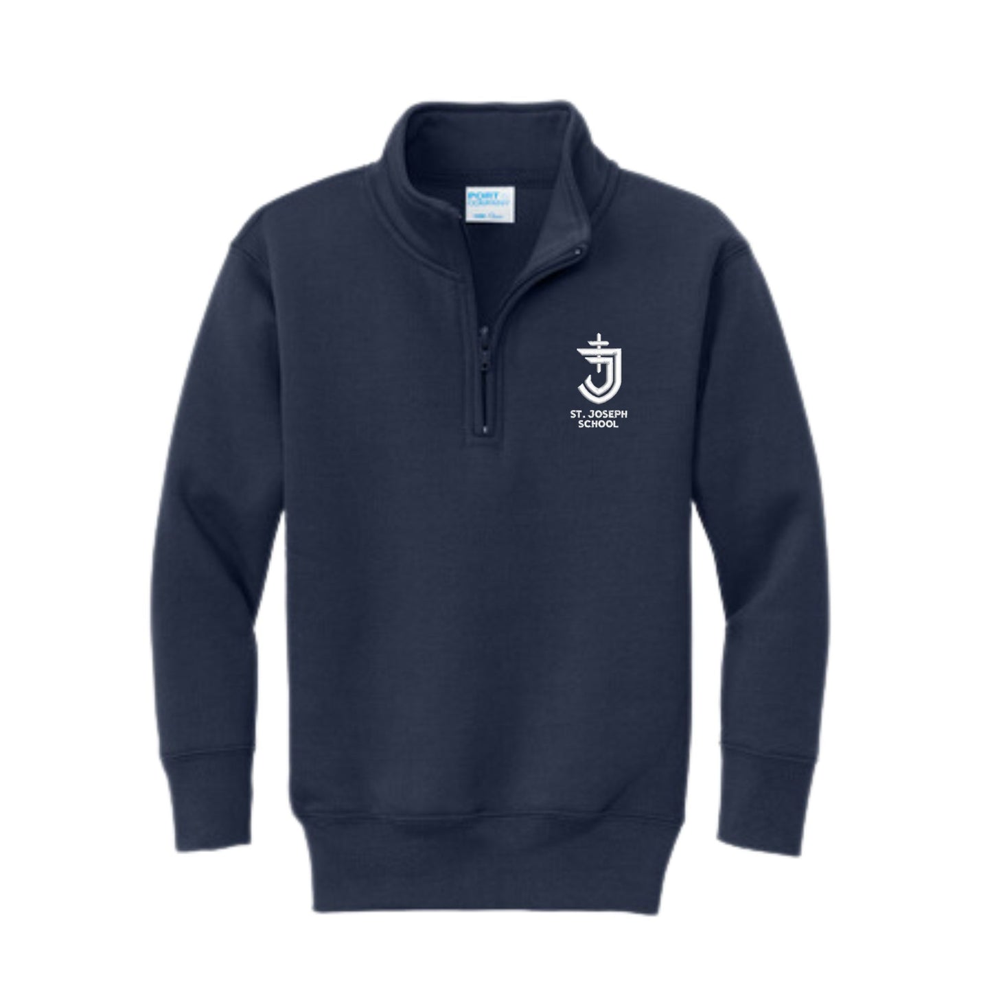 Youth ST. JOSEPH SCHOOL Logo Embroidered Fleece Quarter Zip  | SJSE24