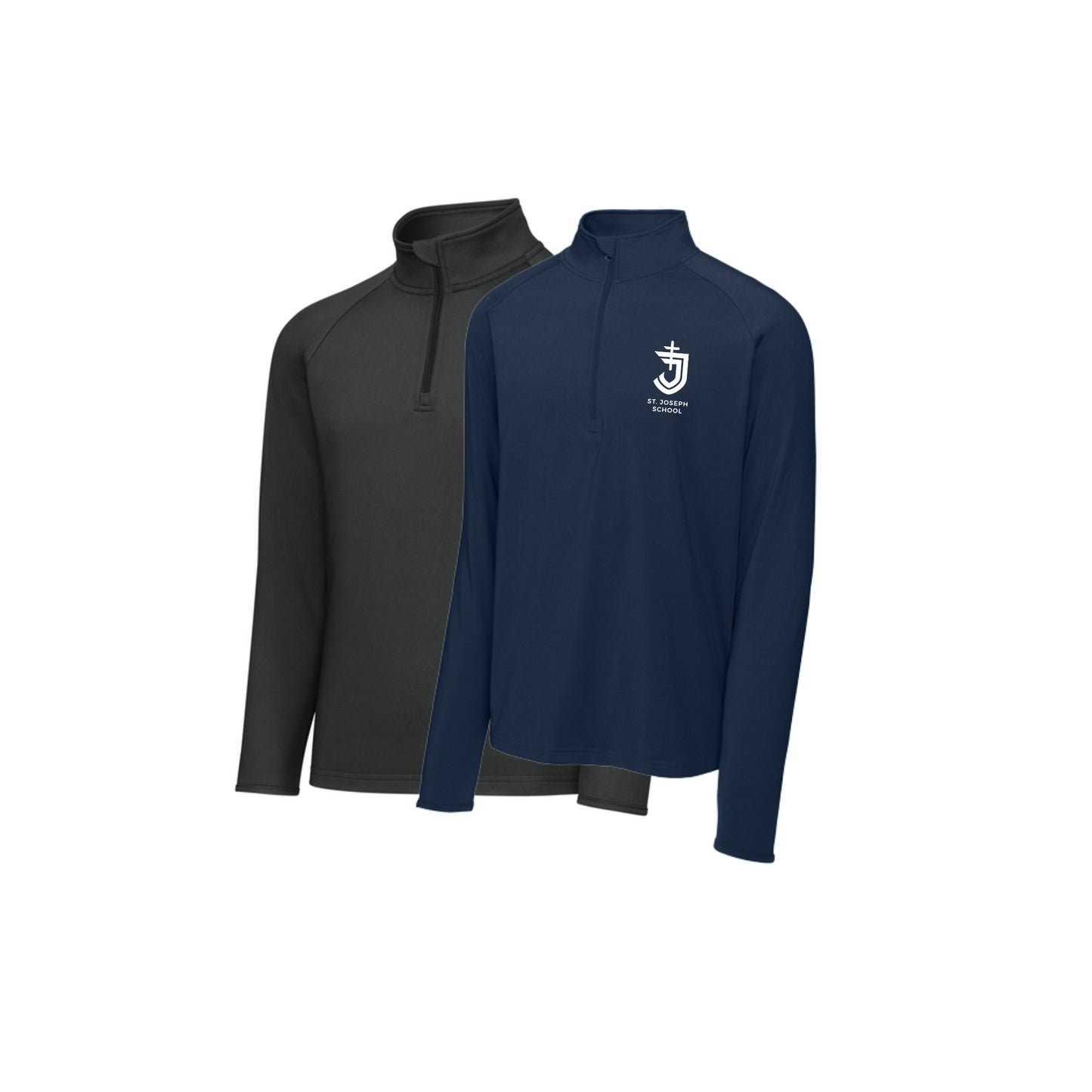 Youth and Adult  St. Joseph School Logo Athletic Midweight Quarter Zip  | SJS DTF 00 | SJS UNIFORM APPROVED