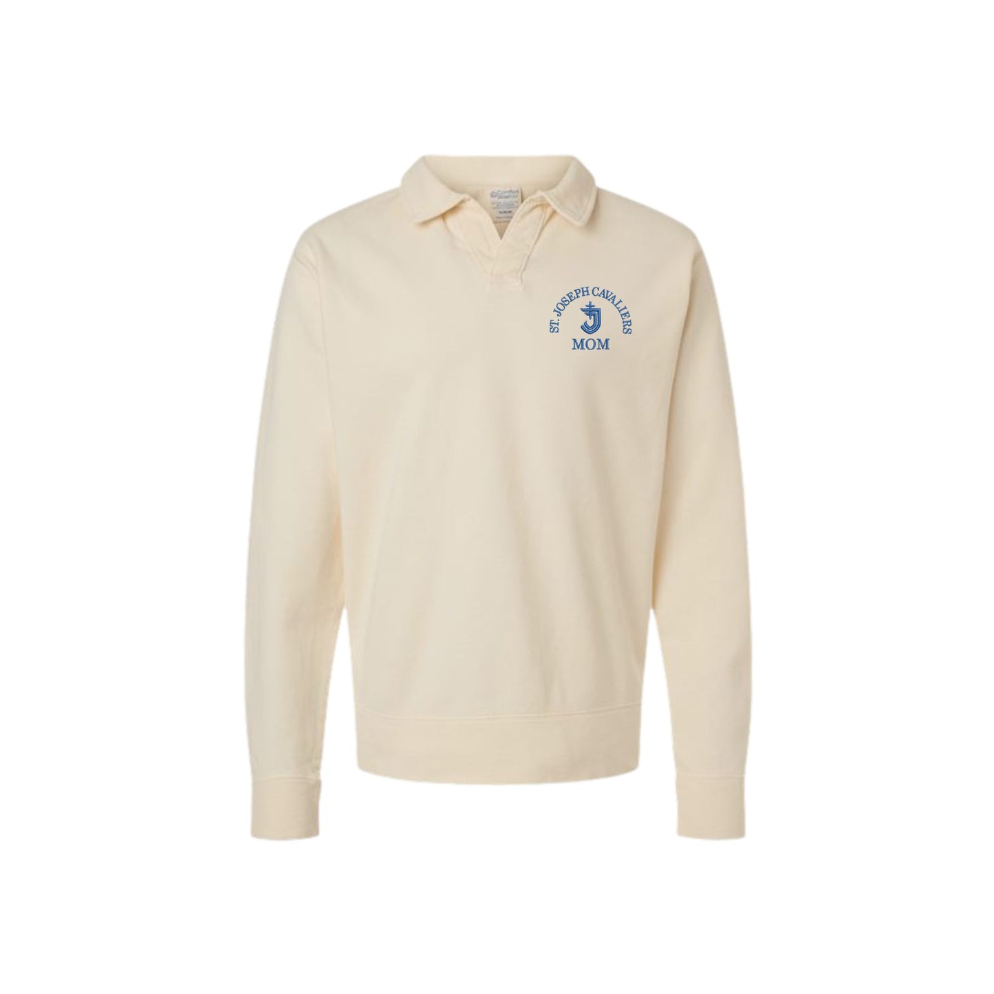 St. Joseph School Cavaliers Embroidered Mom/Grandma Boxy Polo Collar Sweatshirt | SJSED