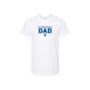 White t-shirt with 'St. Joseph School DAD' text on a white background