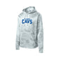 white camohex hoodie with royal st. joseph cavs print