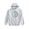 A light gray heather pullover hoodie featuring a green and white SPX Panthers Basketball logo on the chest, displayed against a solid white background.
