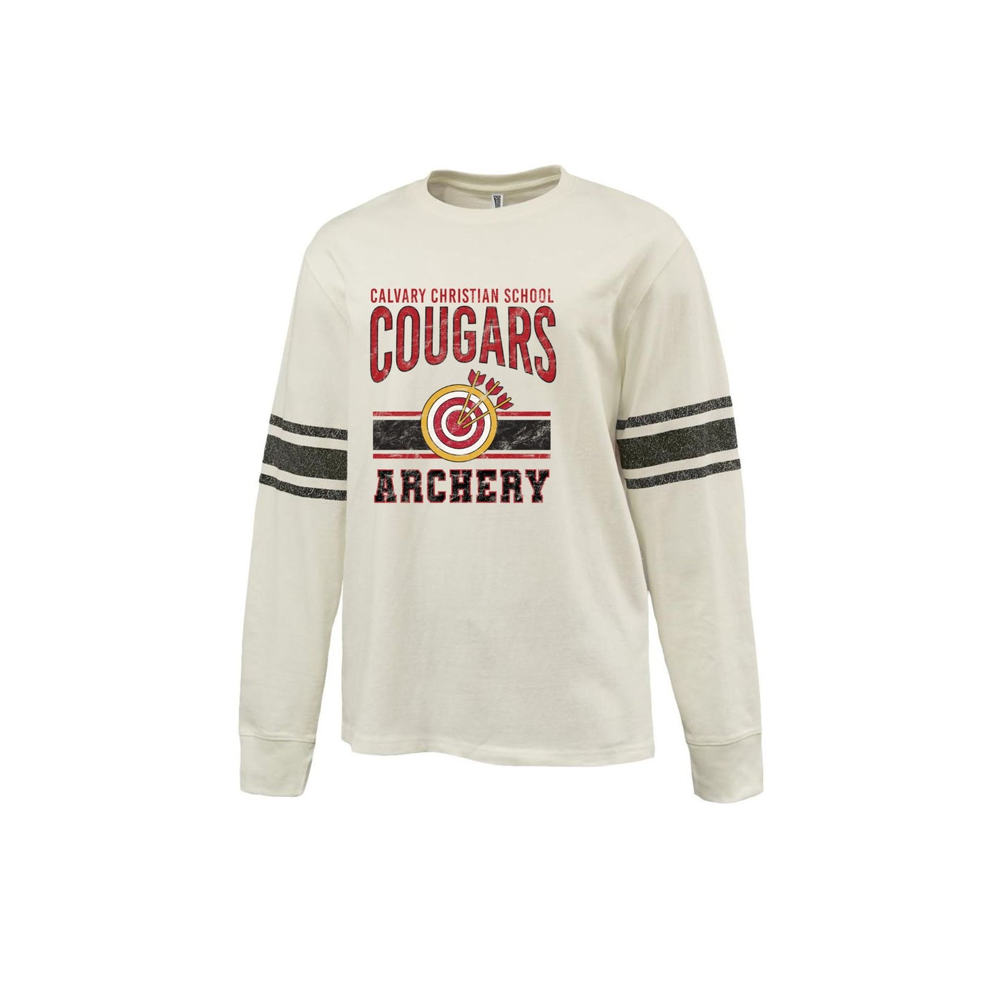 Printed Distressed Cougars Archery Adult Archive Crewneck  | CCSDTG18