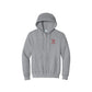 athletic heather full zip hoodie with a logo and 'CCS Cougars' embroidered logo on the left chest on a white background