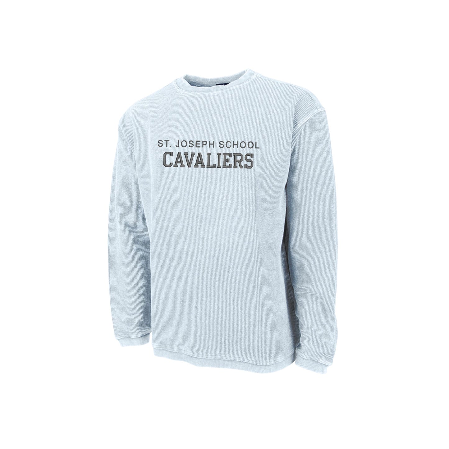 Embroidered Varsity St. Joseph Cavaliers Corded Adult Crewneck | SJS EJ