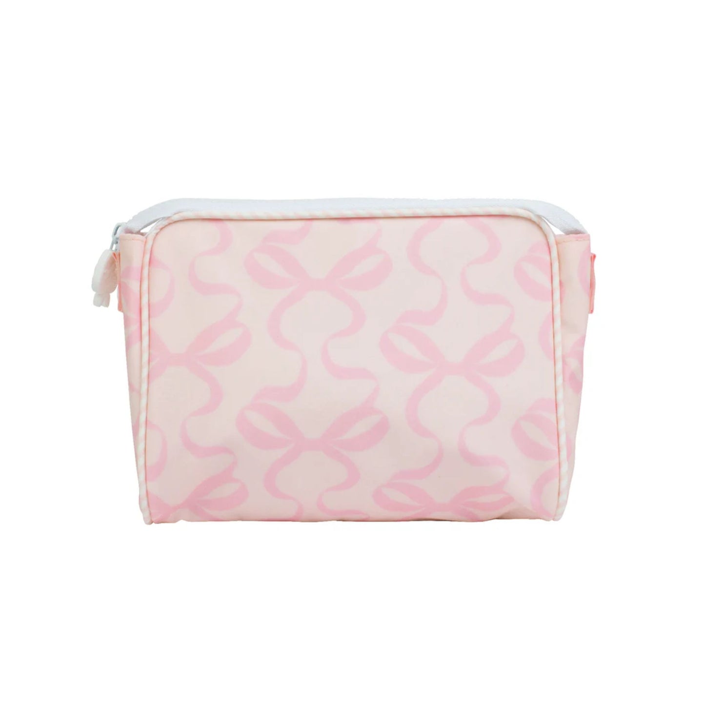 Pink bow pattern cosmetic bag - small