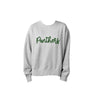 Gray sweatshirt with 'Panthers' text on a white background